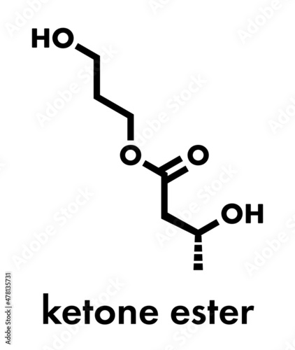 Ketone ester molecule. Present in drinks to induce ketosis. Skeletal formula.