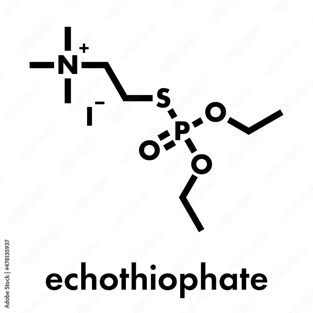 Echothiophate (phospholine) drug molecule. Skeletal formula.