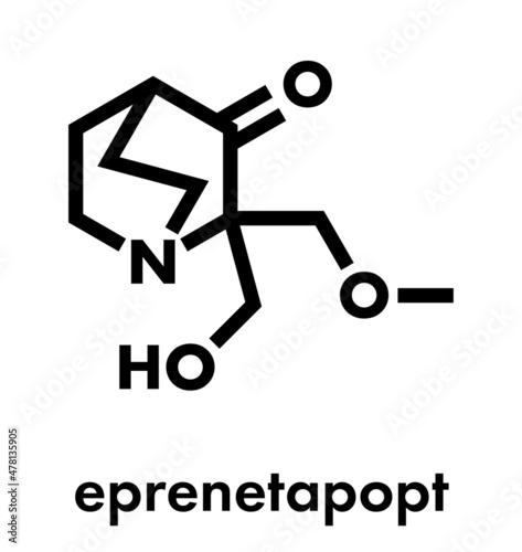 Eprenetapopt cancer drug molecule. Skeletal formula.