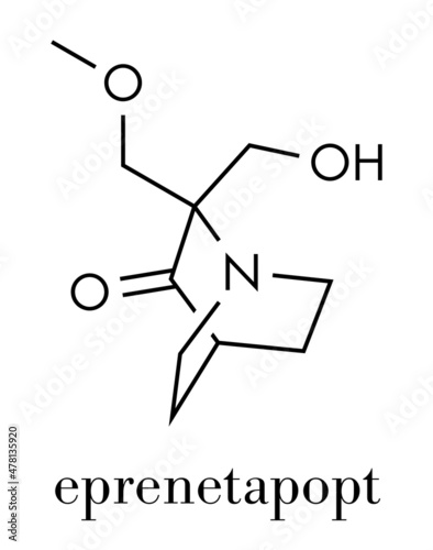 Eprenetapopt cancer drug molecule. Skeletal formula.