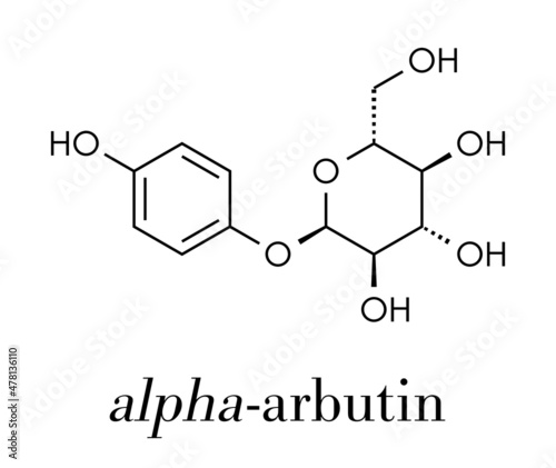 Alpha-arbutin molecule. Skeletal formula.