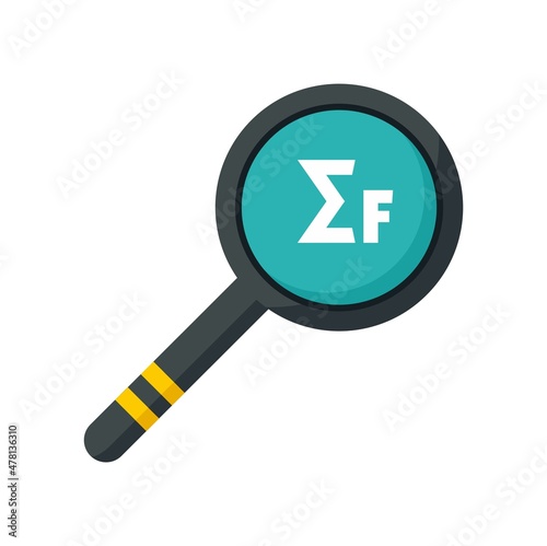 Newton force magnifier icon flat isolated vector