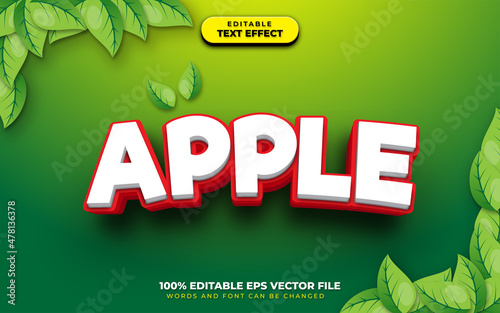 Apple 3D Text Effect Style