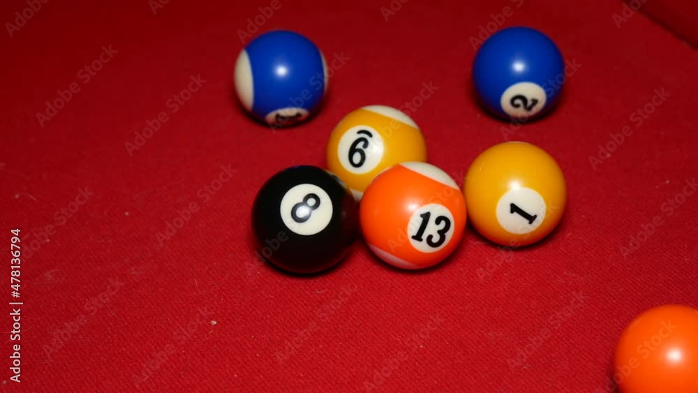 Break the pyramid in billiards.
American pool with all balls on the table in form of pyramid. Break the pyramid in billiards.
American pool with all balls on the table in form of pyramid.