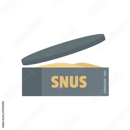 Snus tin can icon flat isolated vector