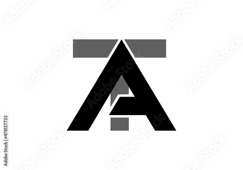 Black grey color of TA initial letter