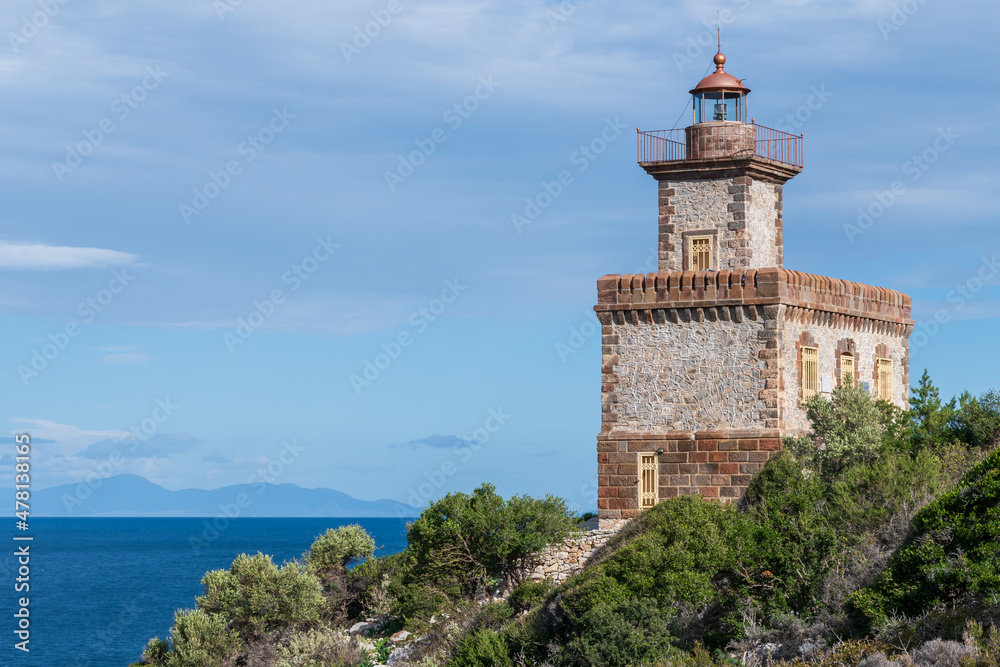 The Dana lighthouse in Poros island