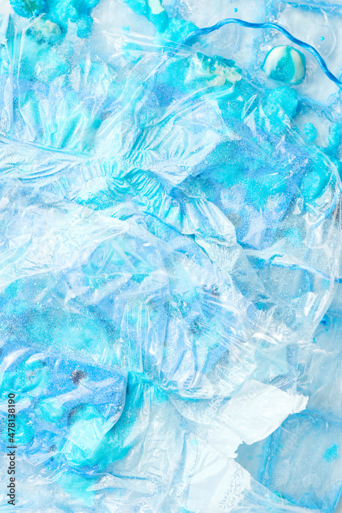 Blue candy mess