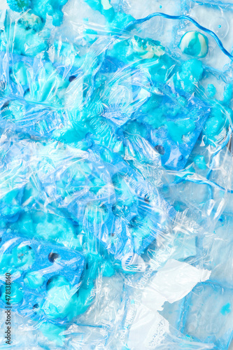 Blue candy mess