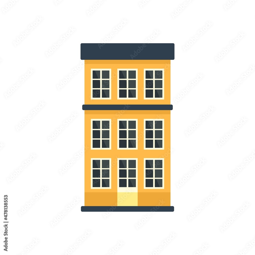 Swedish apartments building icon flat isolated vector