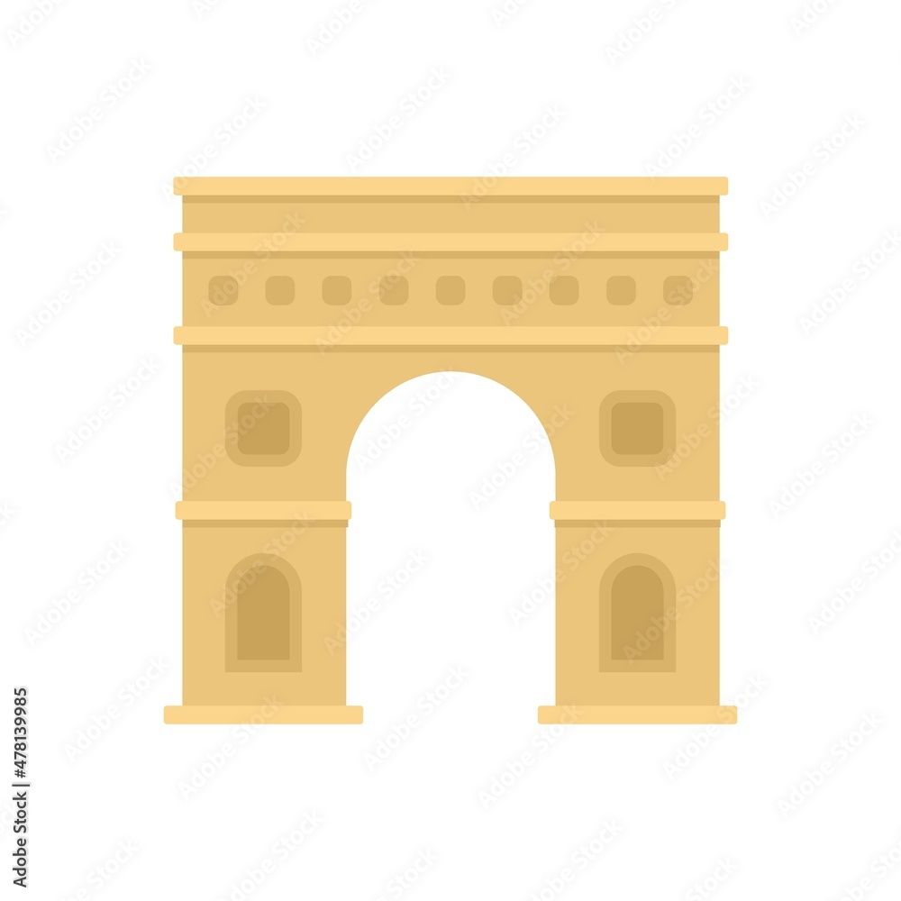 Fototapeta premium Paris triumphal arch icon flat isolated vector