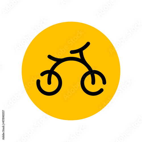 yellow bicycle icon on white background