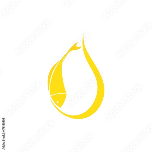 Fish oil icon logo vector