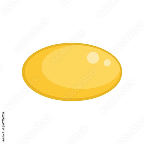 Fish oil capsule icon flat isolated vector