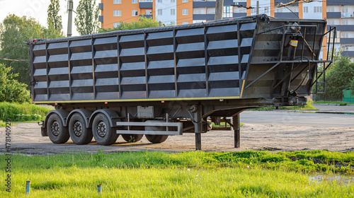 Photos Large truck trailer, separate from the tractor