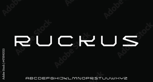  ruckus futuristic modern geometric font	
