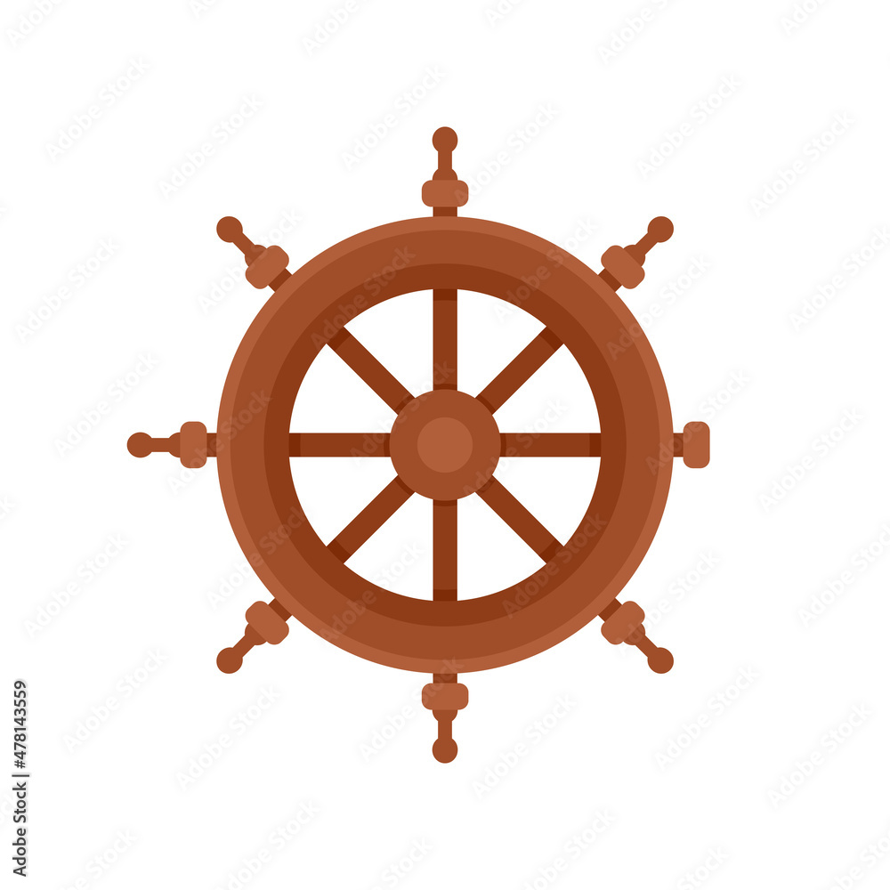 Cruise steering wheel icon flat isolated vector