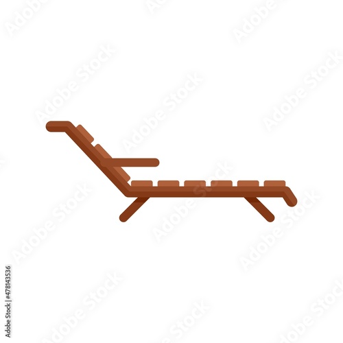 Cruise beach chair icon flat isolated vector