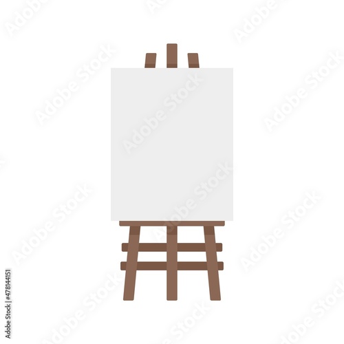 Wood easel icon flat isolated vector