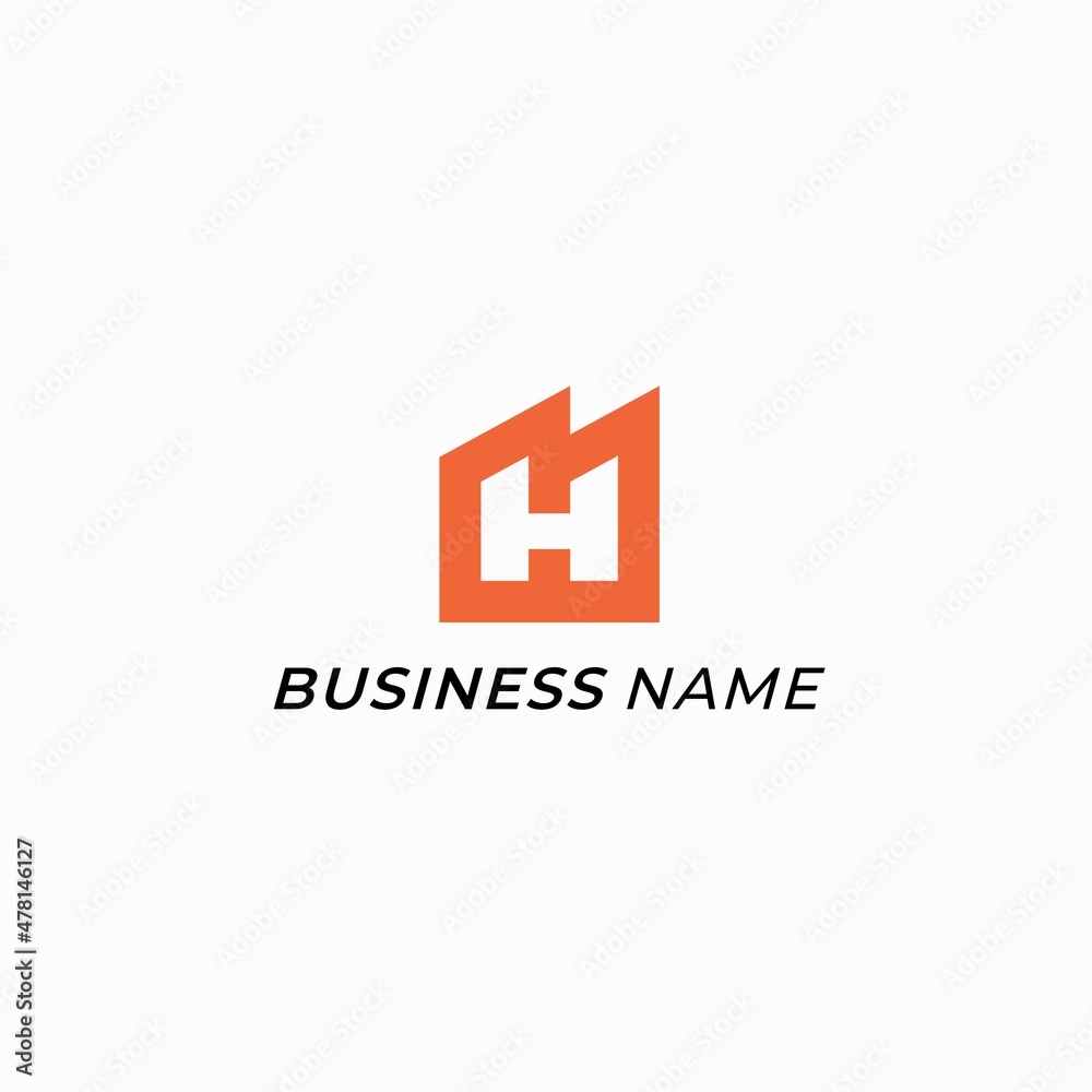 Fototapeta premium home logo combine letter H
