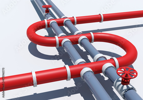 Multi-colored gas pipeline....