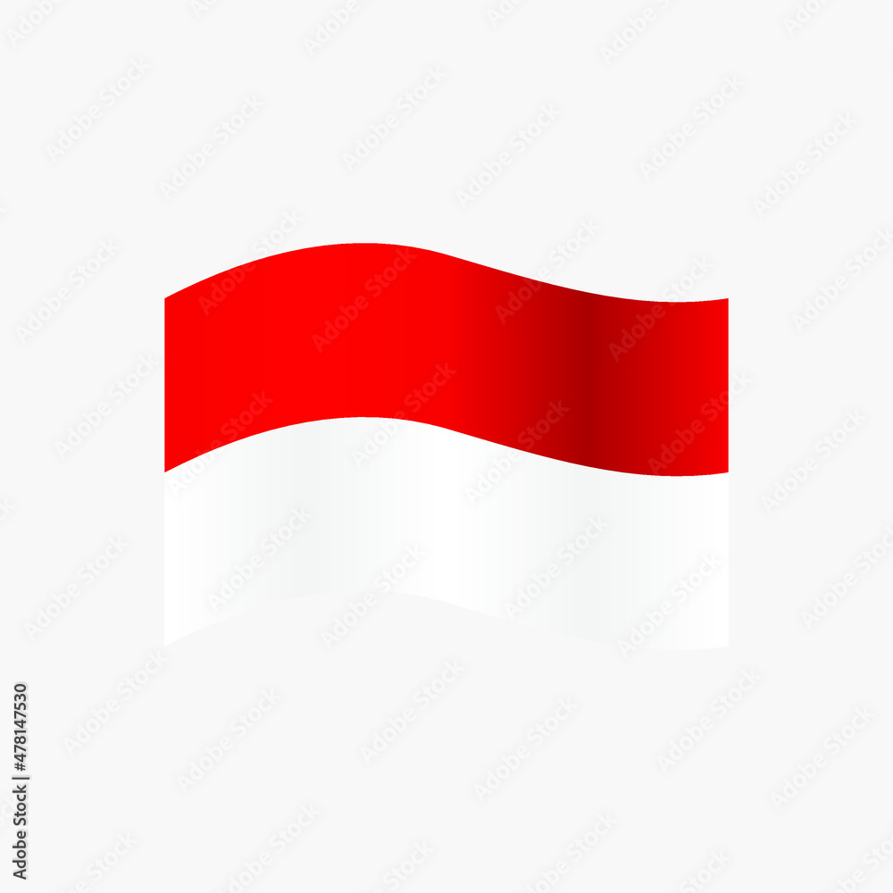 Naklejka premium Indonesia Waving Flag vector illustration 