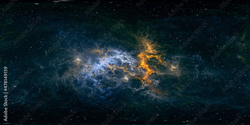 Leinwandbild Motiv - Peter Jurik : 360 degree space background with nebula and stars, equirectangular projection, environment map. HDRI spherical panorama.