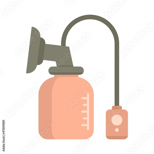 Automatic breast pump icon flat isolated vector