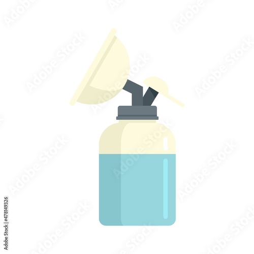 Compact breast pump icon flat isolated vector