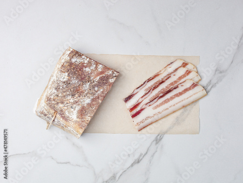 ham on a light background
