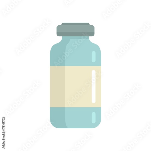 Chicken pox medical bottle icon flat isolated vector