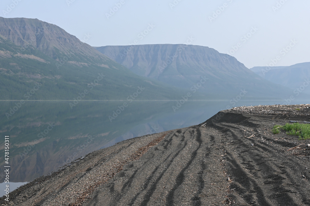 Mountain lake Yt-Kyyol on the Putorana plateau.