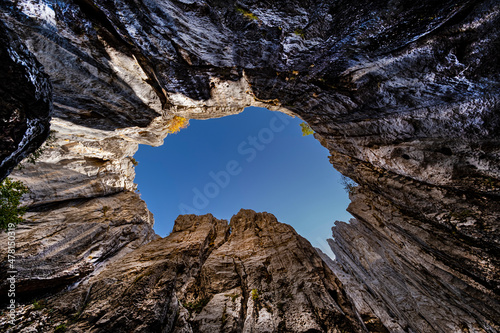 sky view from a mystical cave