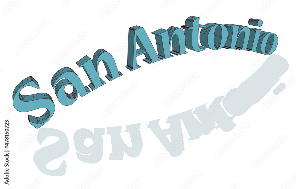 Fototapeta premium San Antonio Text With Shadow