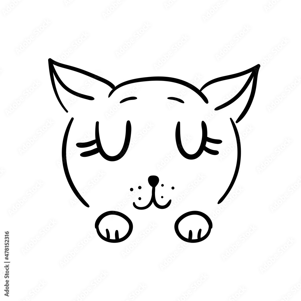 Vector hand-drawn cute cartoon fox. Print, sticker, logo, sketch, doodle. isolated on white background. children's drawing. Vector hand-drawn cute cartoon fox. Print, sticker, logo, sketch, doodle. isolated on white background. children's drawing.