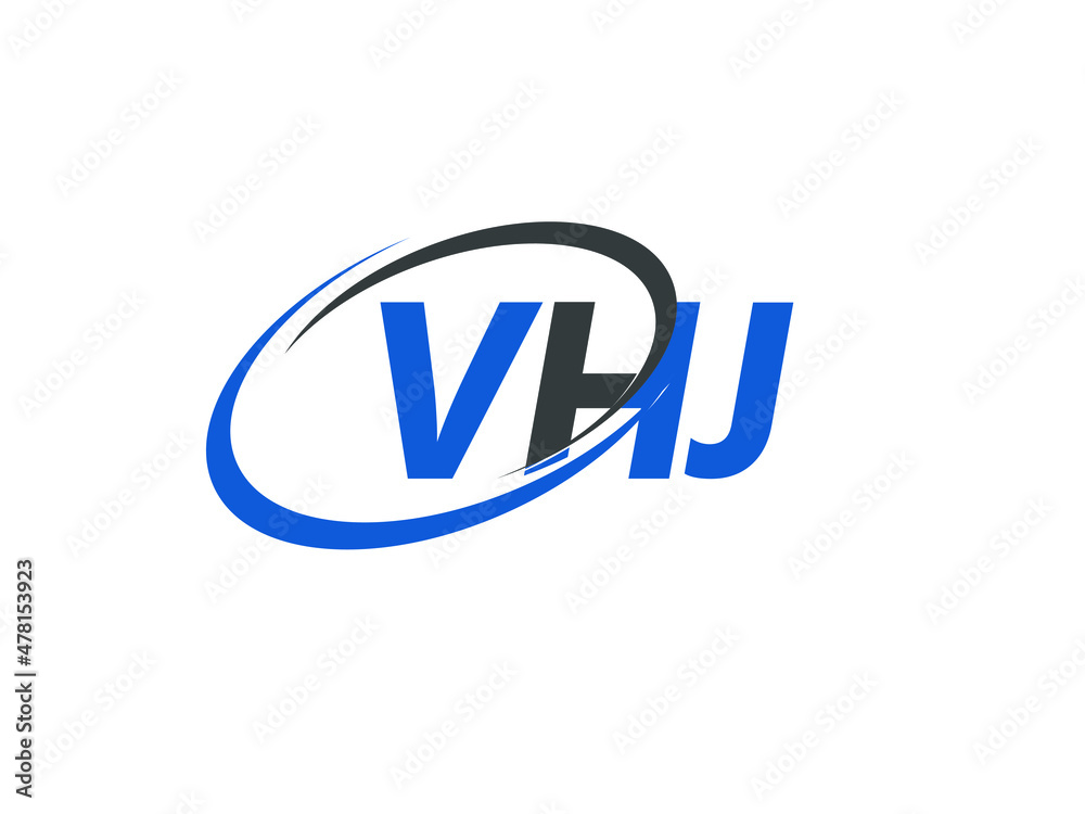 VHJ letter creative modern elegant swoosh logo design