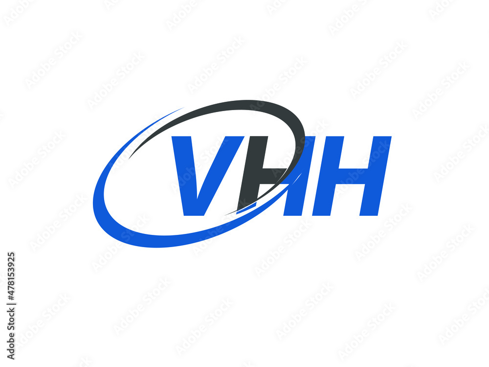 VHH letter creative modern elegant swoosh logo design