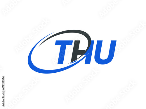 THU letter creative modern elegant swoosh logo design