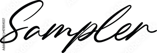 Sampler Black Color Cursive Calligraphy Text  