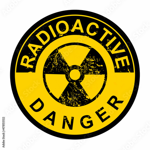 Radioactive warning sign and sticker