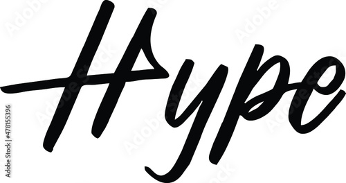 Hype Black Color Cursive Calligraphy Text