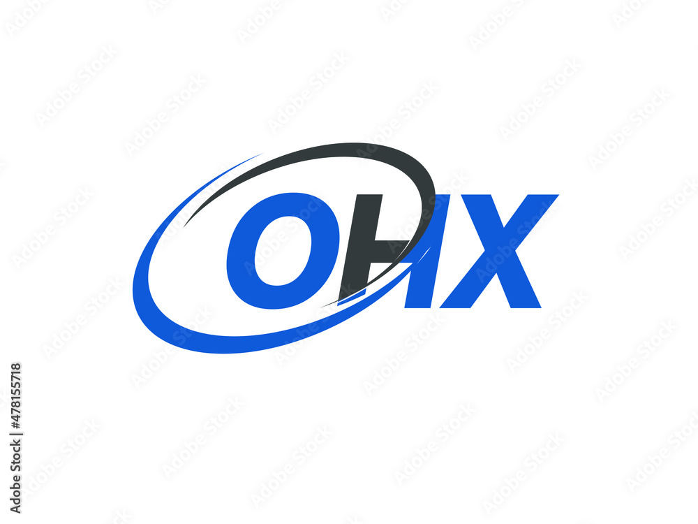 OHX letter creative modern elegant swoosh logo design OHX letter creative modern elegant swoosh logo design