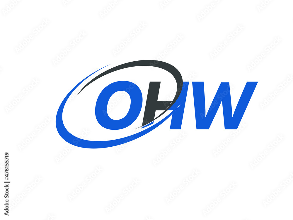 OHW letter creative modern elegant swoosh logo design OHW letter creative modern elegant swoosh logo design