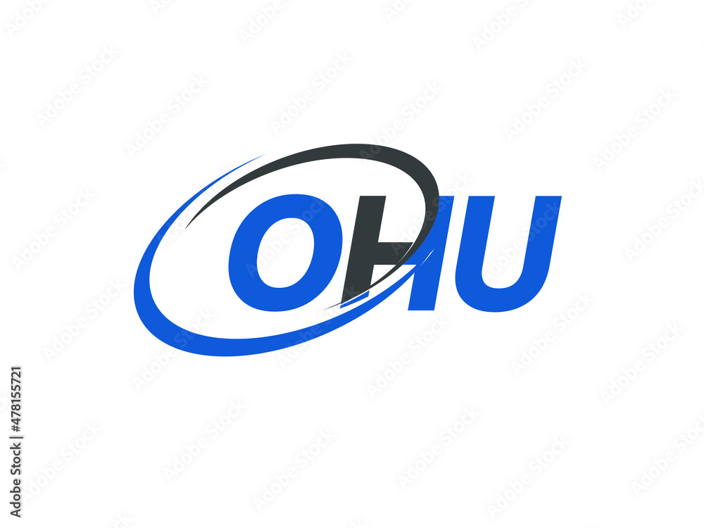 OHU letter creative modern elegant swoosh logo design