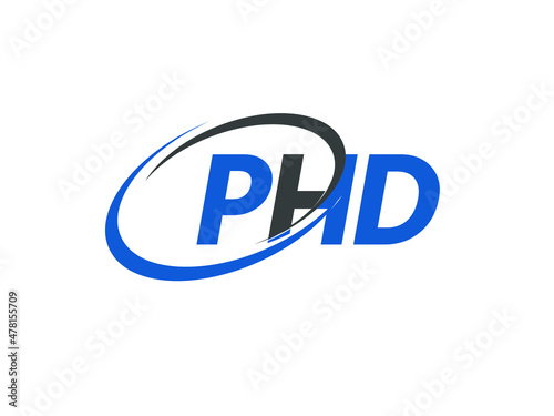 PHD letter creative modern elegant swoosh logo design
