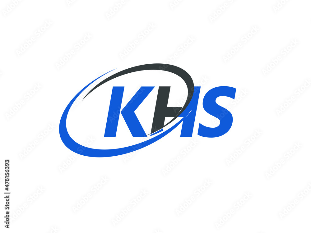 KHS letter creative modern elegant swoosh logo design