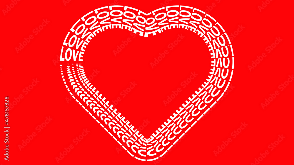 Infinity love heart . Happy Valentine's Day Love poster. Vector