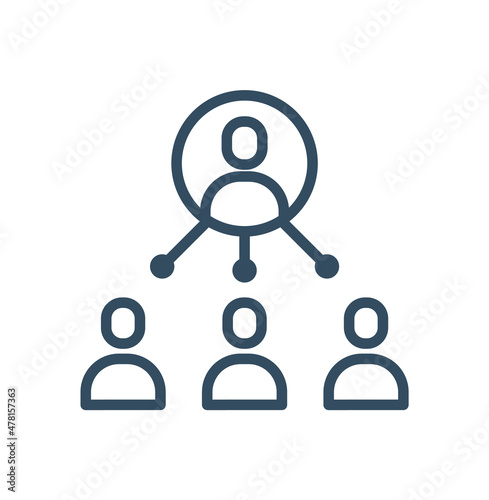 Coordinating line icon with people
