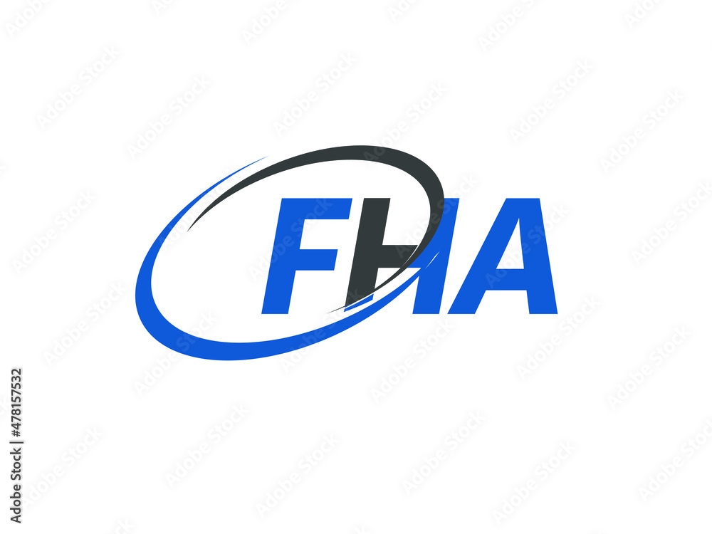 FHA letter creative modern elegant swoosh logo design FHA letter creative modern elegant swoosh logo design