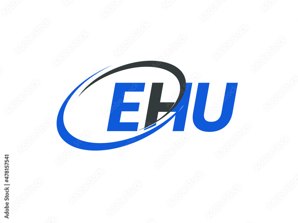 EHU letter creative modern elegant swoosh logo design EHU letter creative modern elegant swoosh logo design